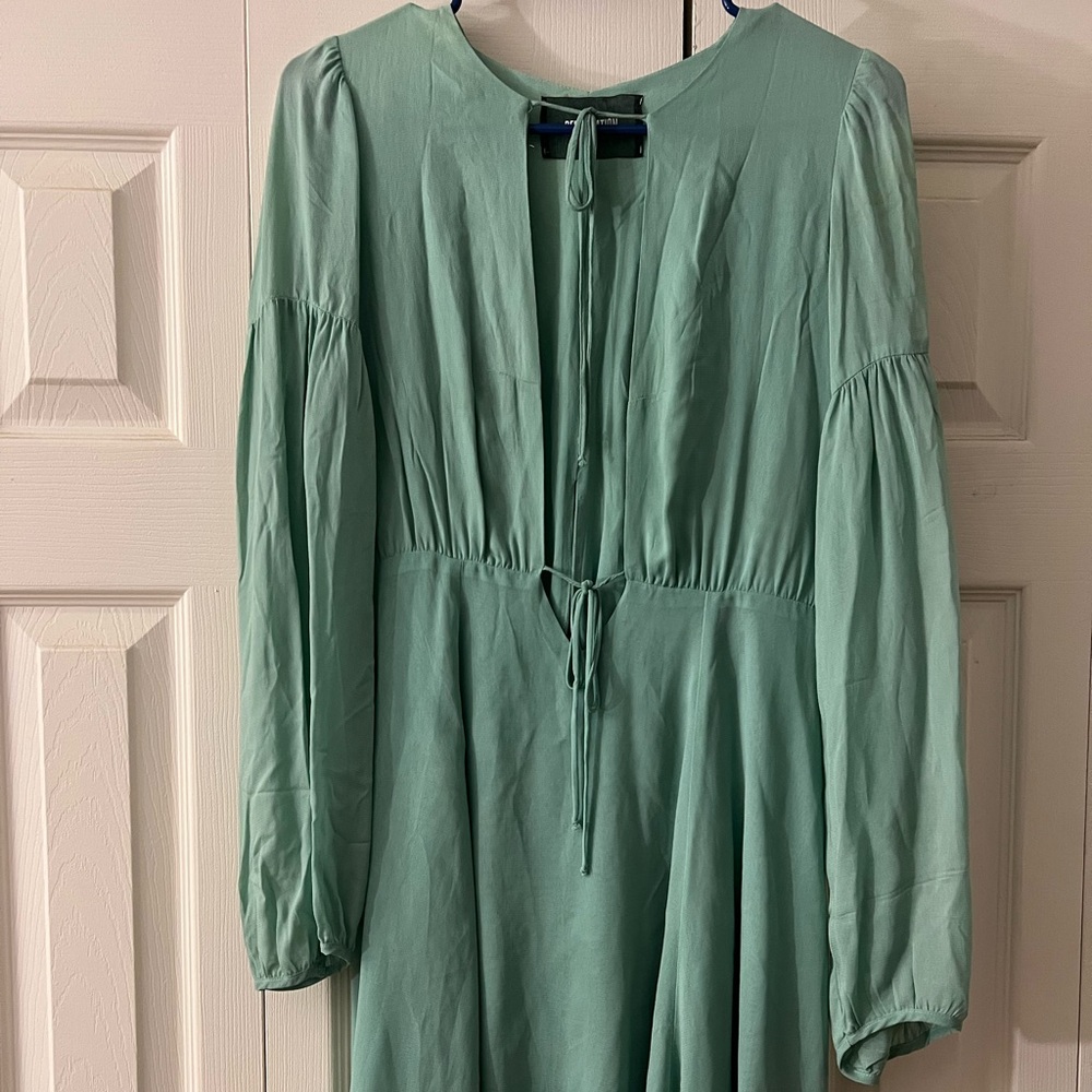 Reformation Teal Long-Sleeve Dress